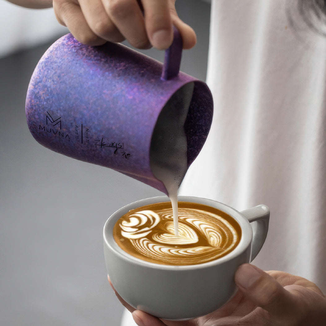 Aurora Crystal Titanium Latte Pitcher
