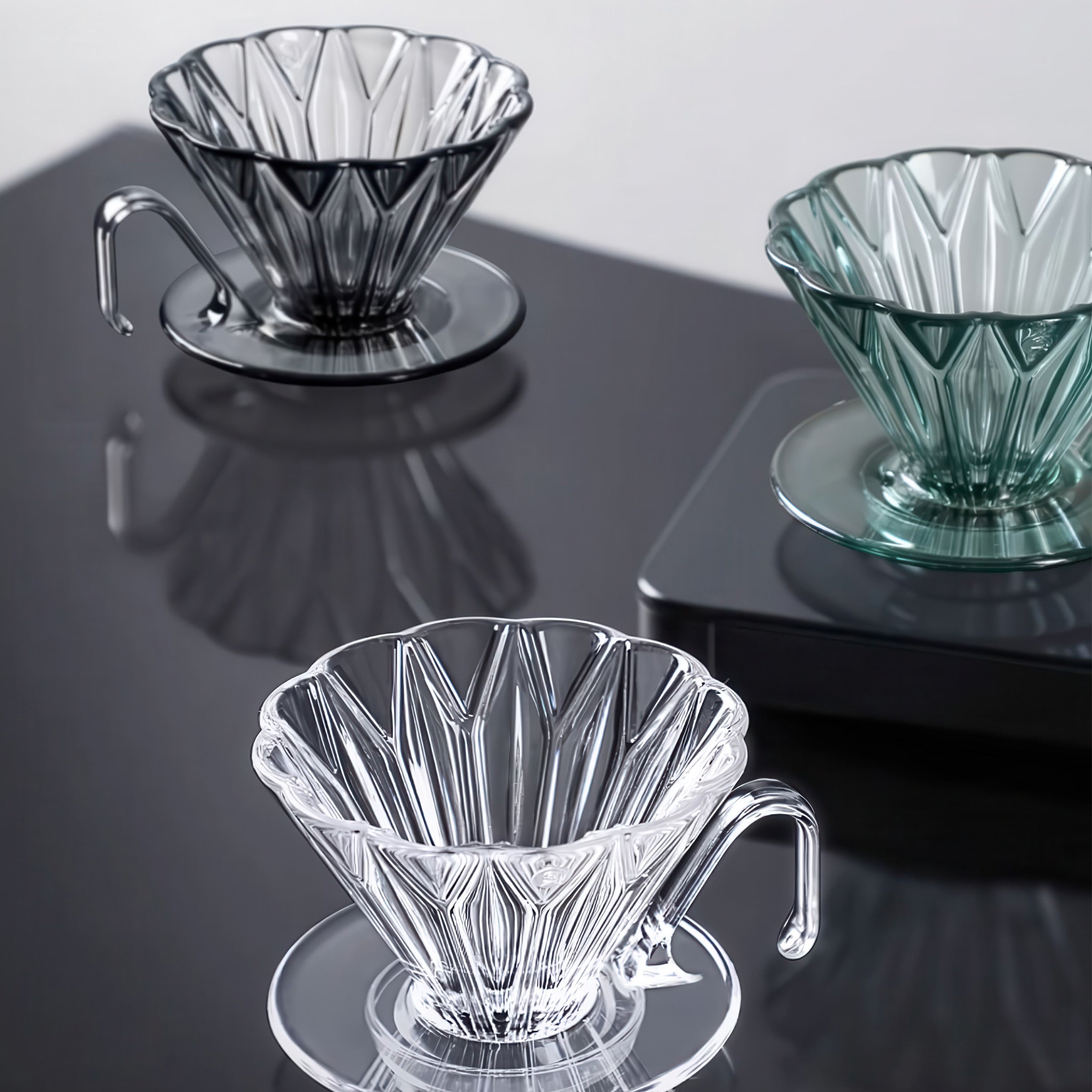 Kaffeefilter mit Prisma-Form und Diamantmuster