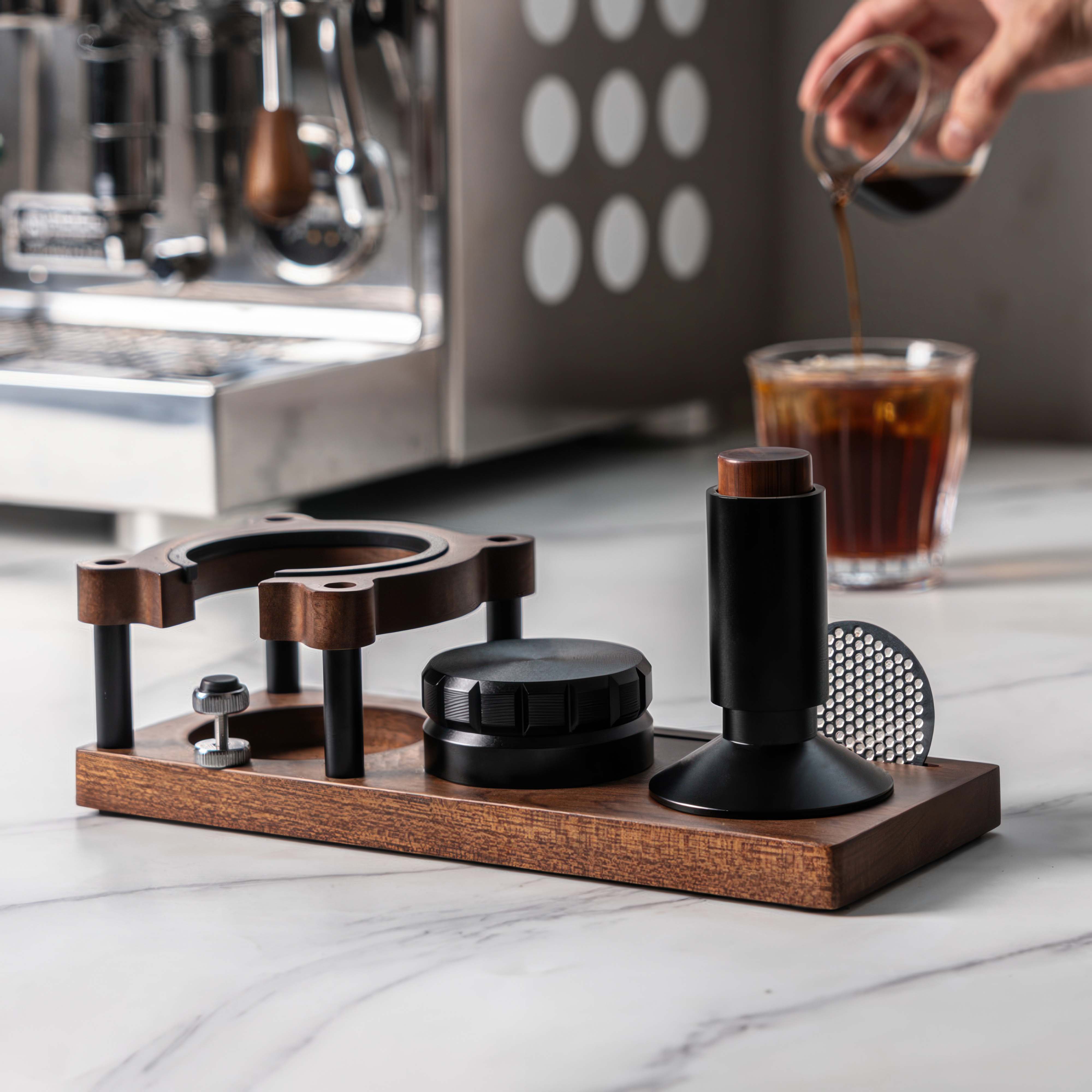 Coffee Solid Wood Tamper Holder Adjustable - Lastaforest