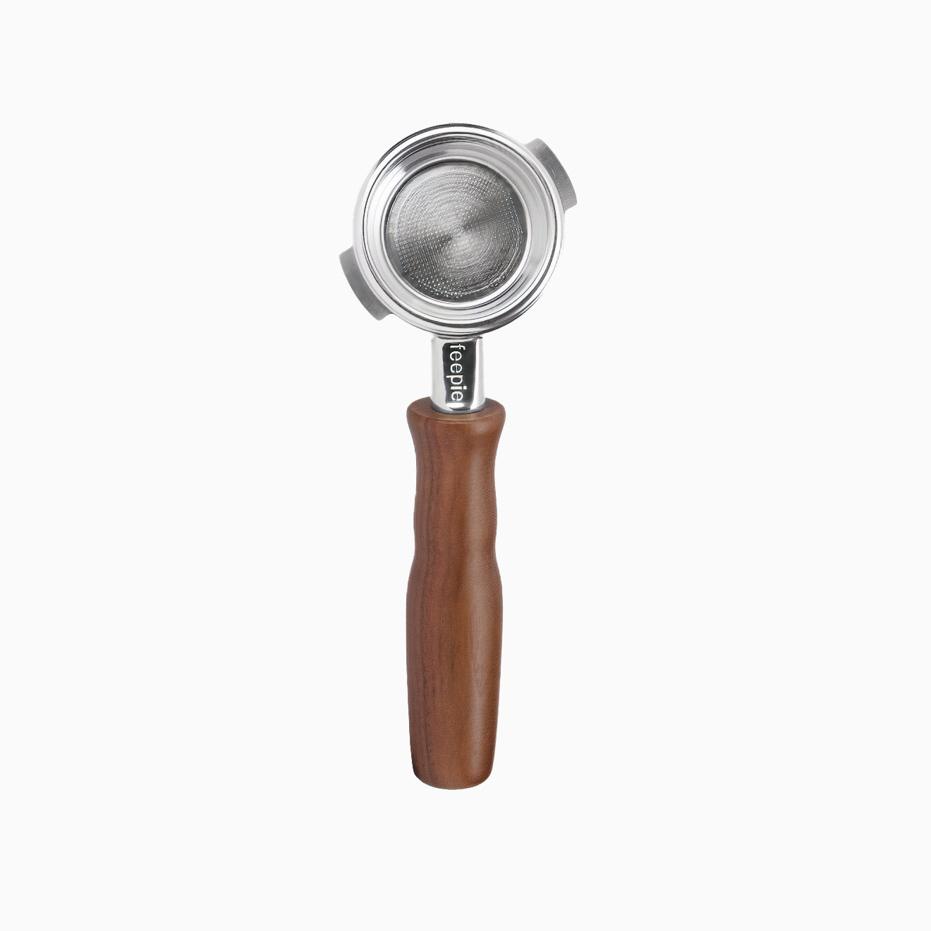 Stainless Steel Bottomless Portafilter with Walnut Handle - Thumbnail 4
