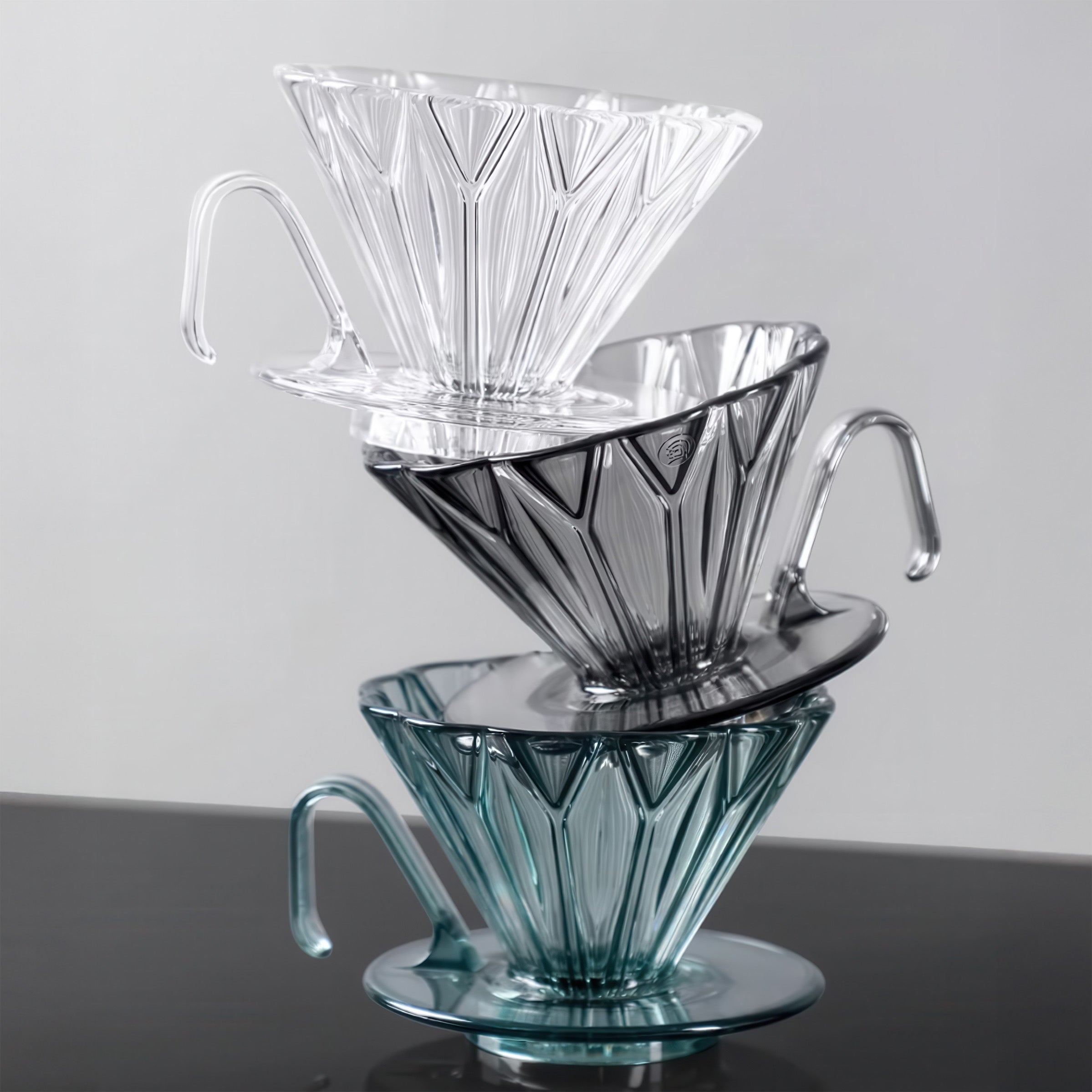 Kaffeefilter mit Prisma-Form und Diamantmuster