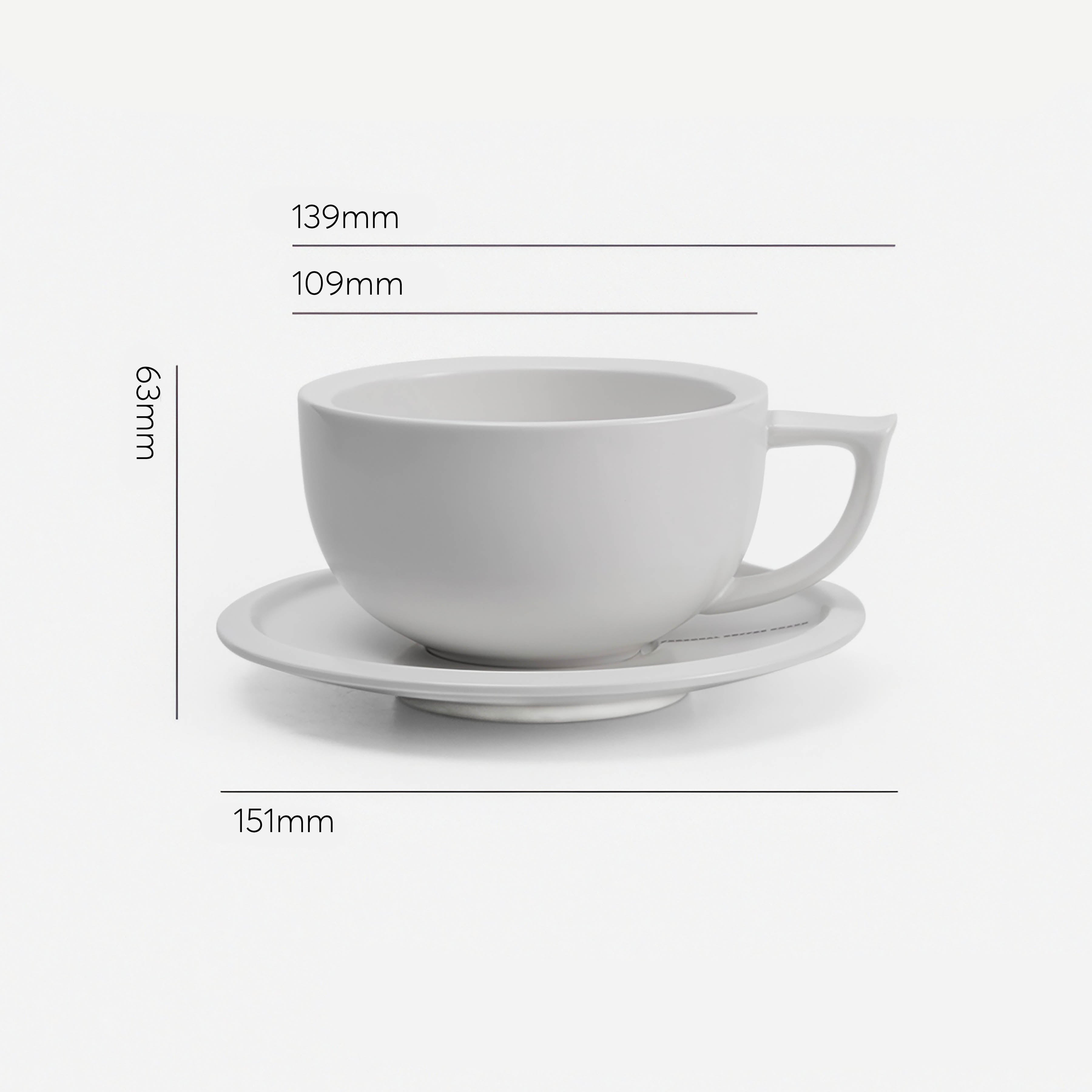 Embossed Ceramic Latte Cup 280ml - MUVNA - Lastaforest