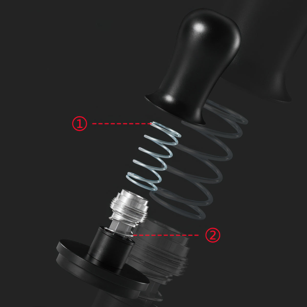 Black Precision Spring-Loaded Constant Force Tamper