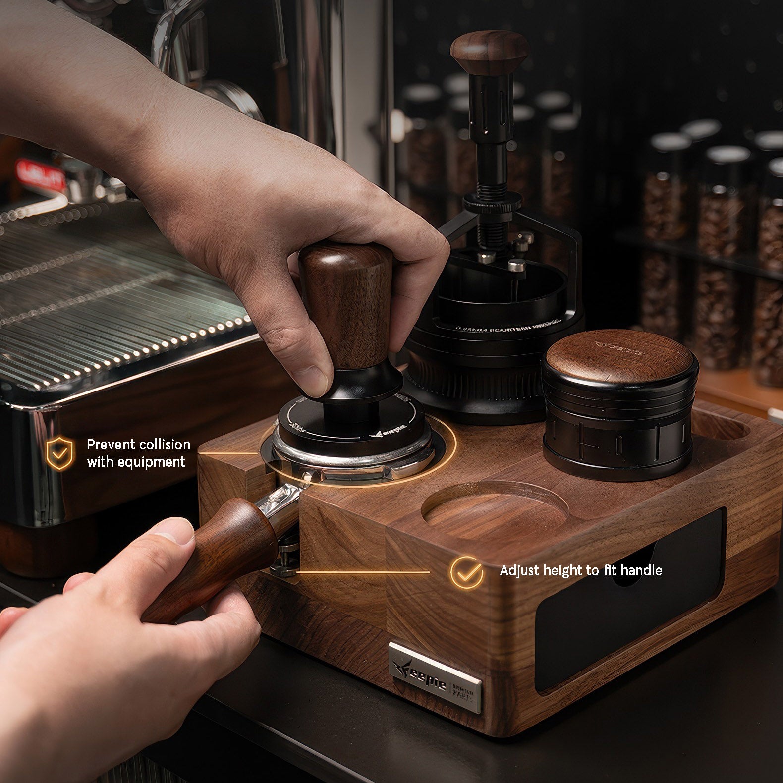 Walnut Wood Coffee Tamping Station – Lastaforest