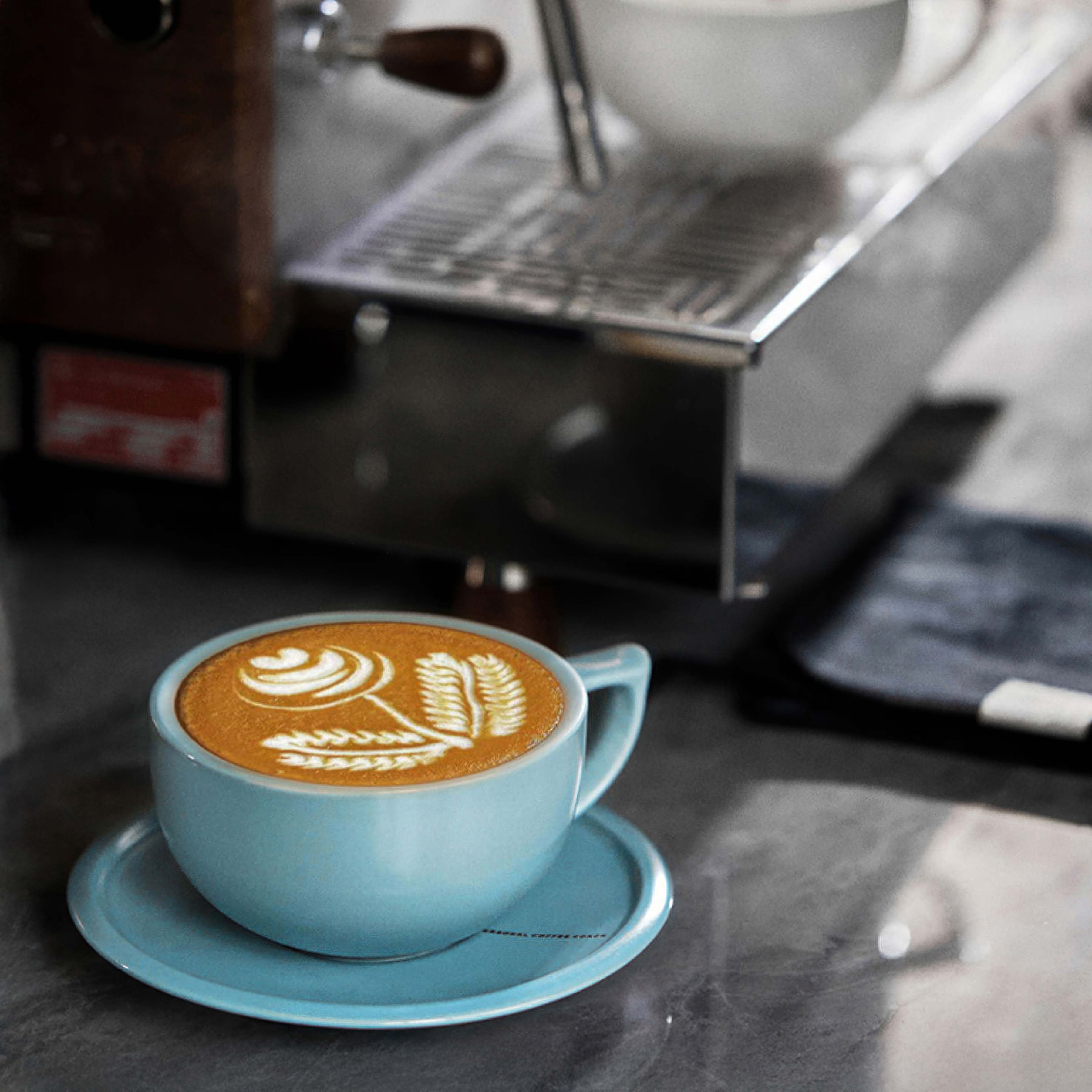Embossed Ceramic Latte Cup 280ml - MUVNA - Lastaforest