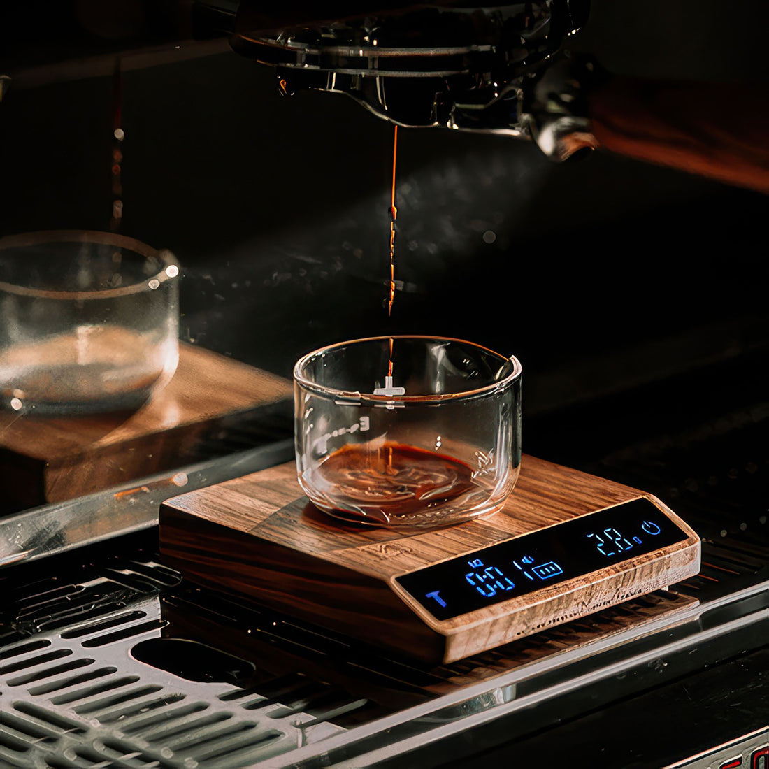 Digitale Präzisionskaffeewaage Walnuss