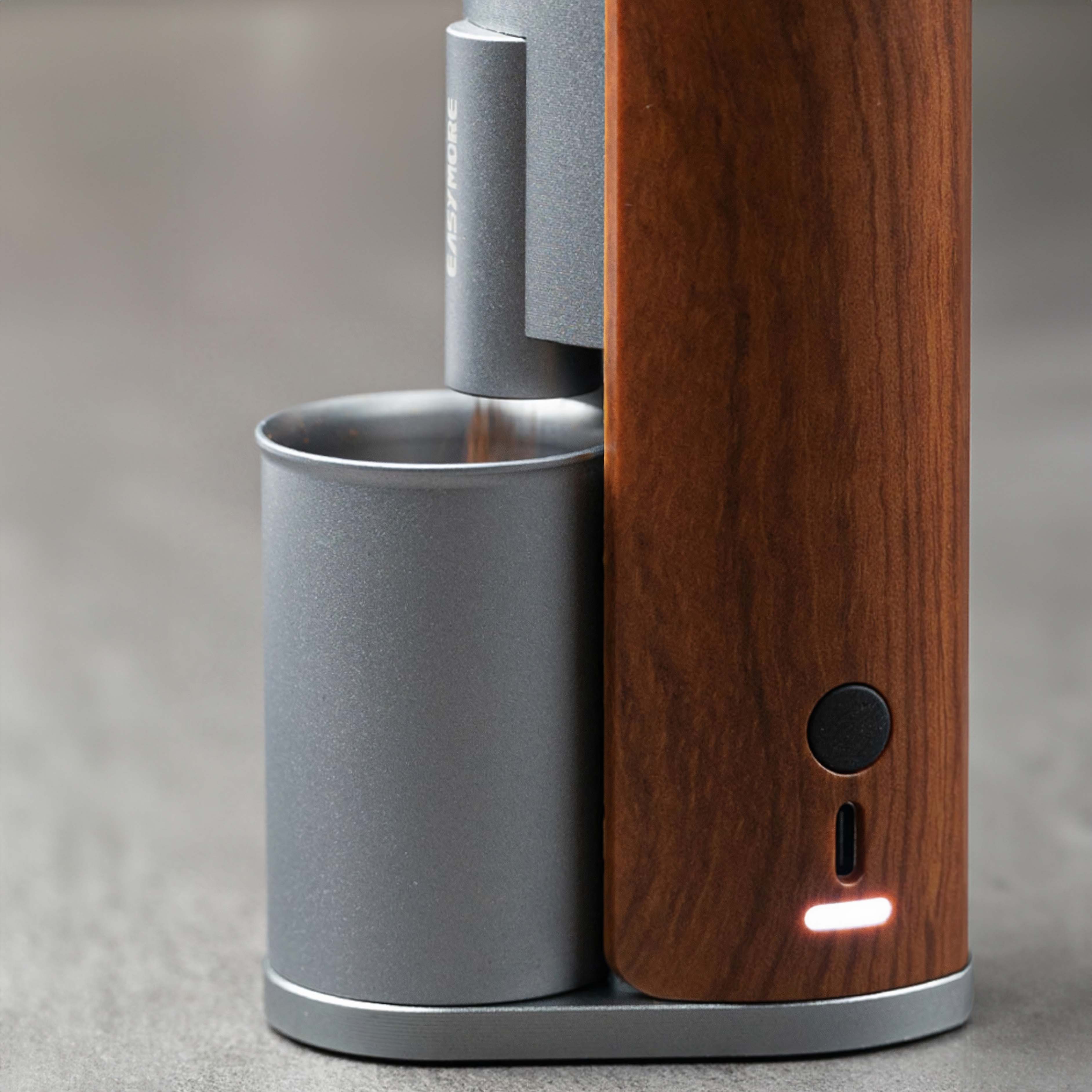 Rechargeable Coffee Grinder with Elegant Wood Cover Rechargeable Coffee Grinder with Elegant Wood Cover