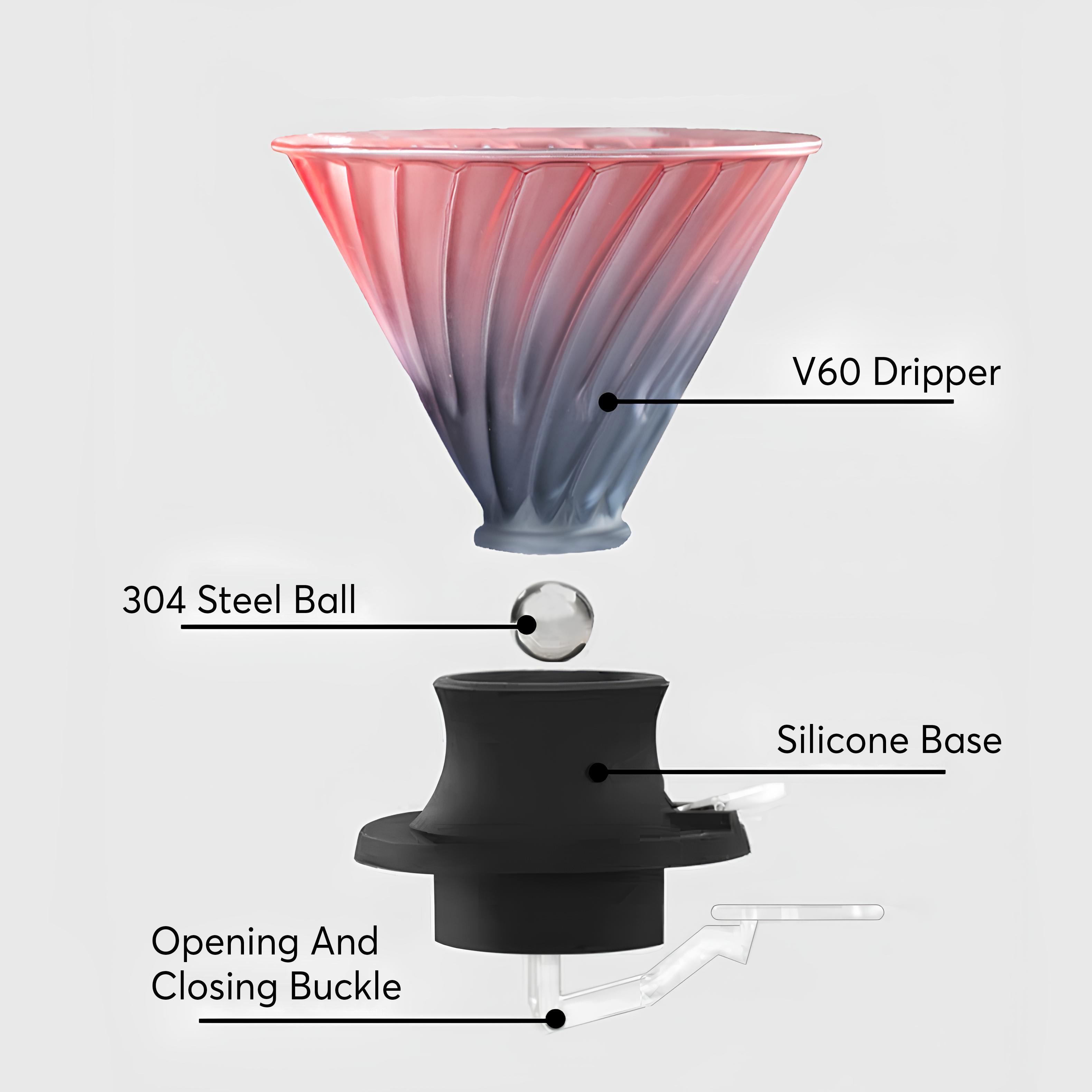 Smart V60 Brewed Coffee Set Includes Glass Drip Filter Cup - Lastaforest