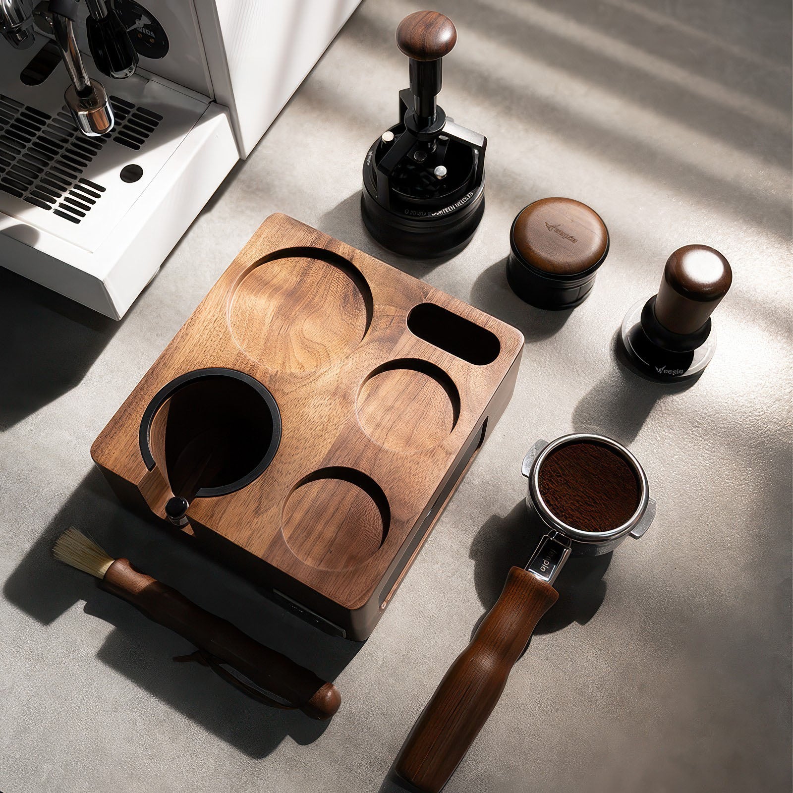 Walnut Wood Coffee Tamping Station – Lastaforest