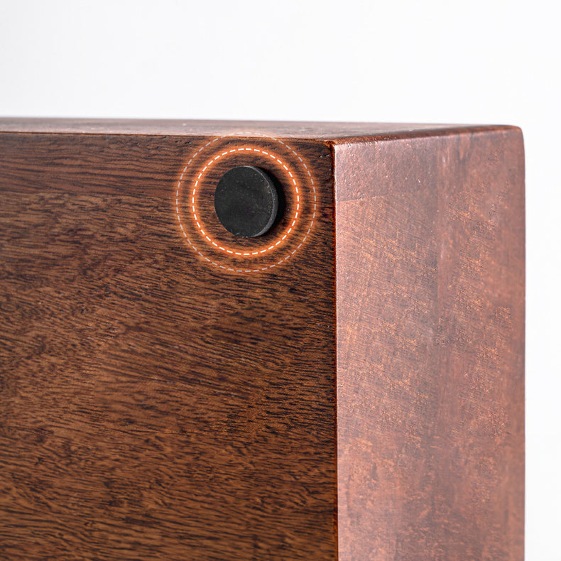 Solid Wood Coffee Tamper Station with Integrated Grounds Box - Lastaforest