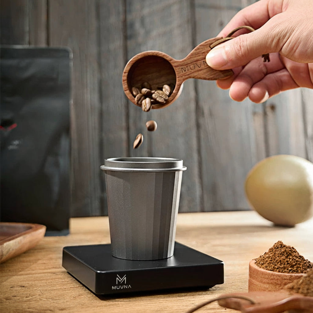 MUVNA Coffee Spoon Walnut Coffee Bean Measuring Spoon 10g Coffee Powder Measuring Small Spoon Called Bean Wood Spoon