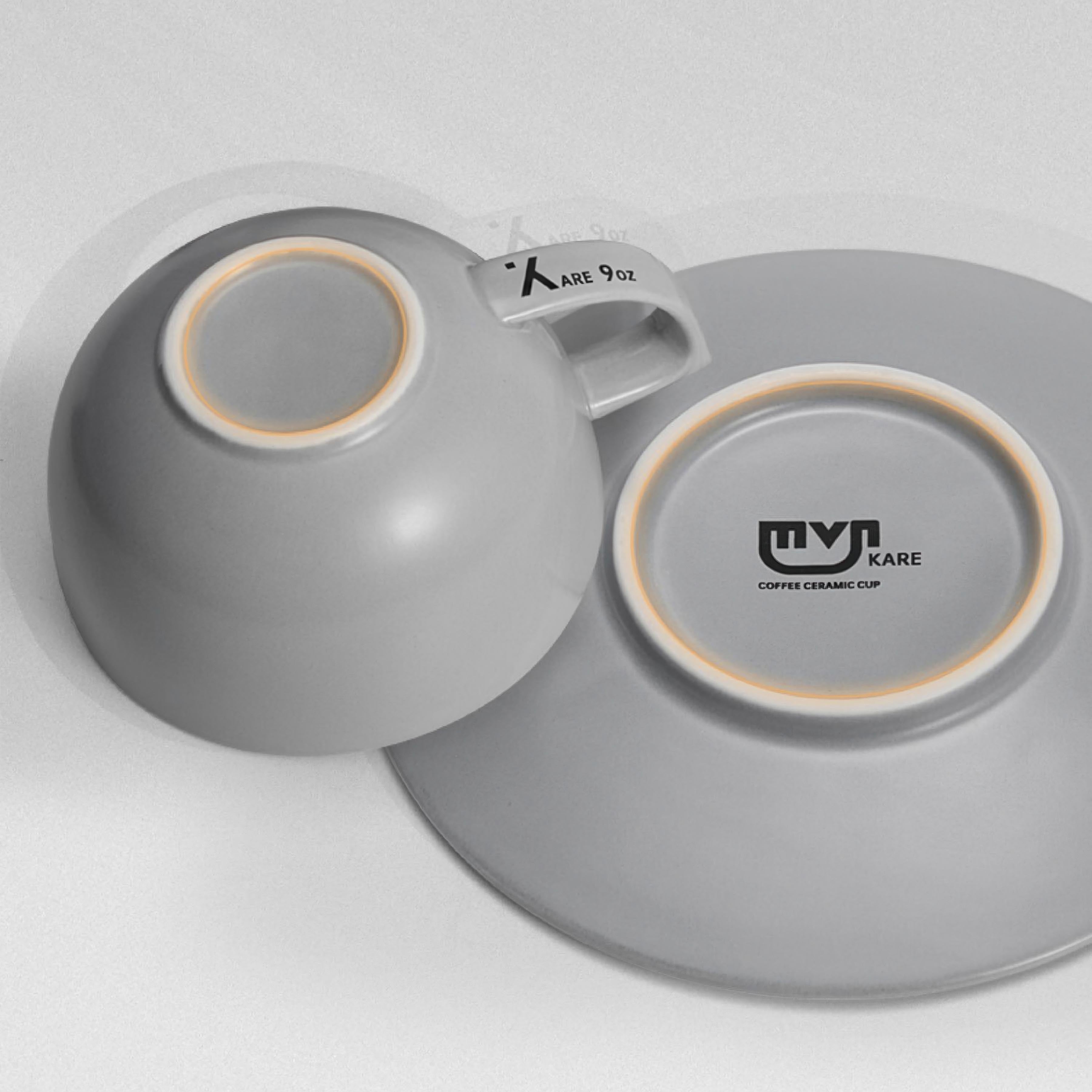 Embossed Ceramic Latte Cup 280ml - MUVNA - Lastaforest