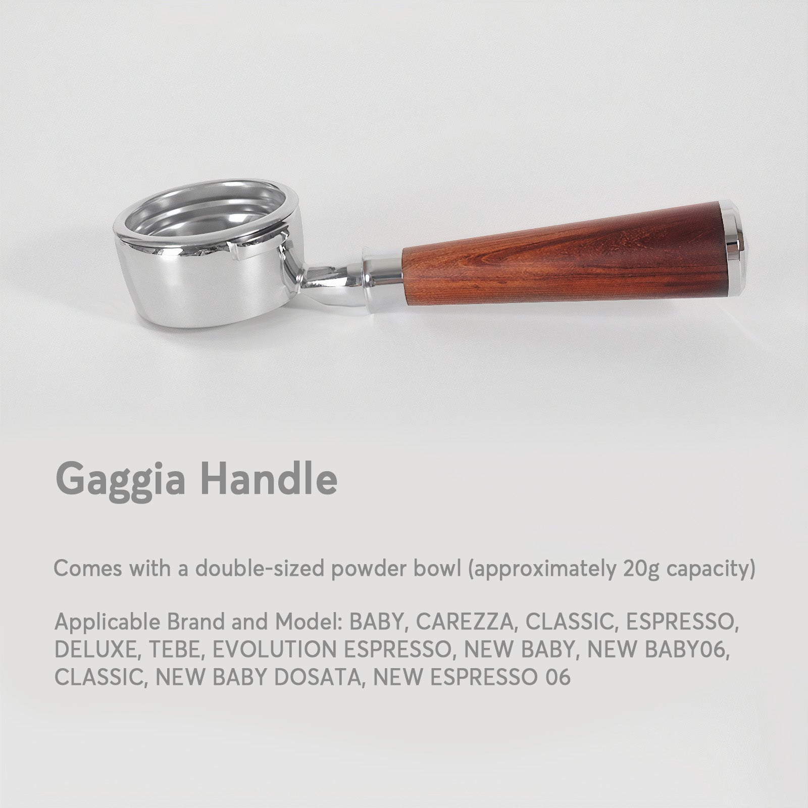 Gaggia Bottomless Portafilter with Wooden Handle and Stainless Steel - Lastaforest