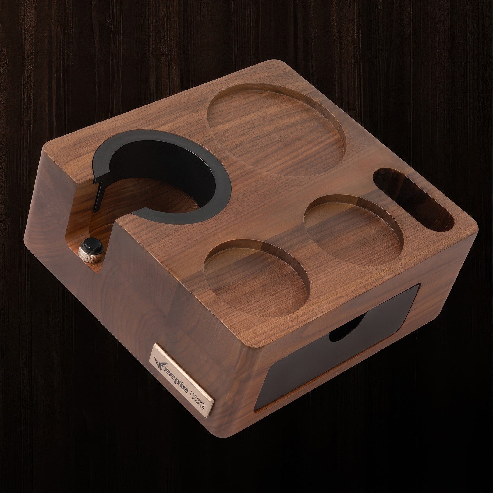 Walnut Wood Coffee Tamping Station