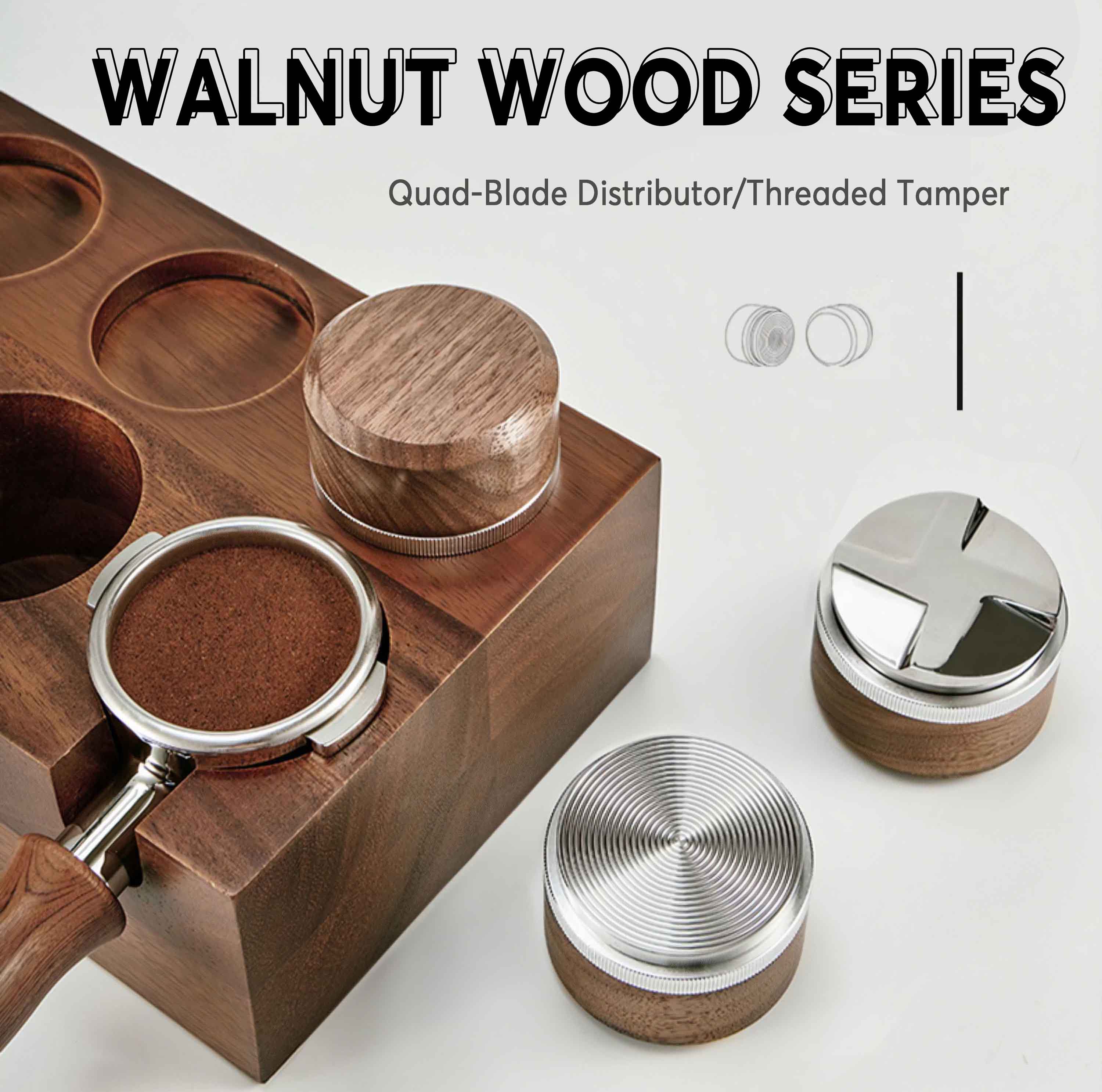 Tamper & Distributor with Wooden Handle - Thumbnail 4