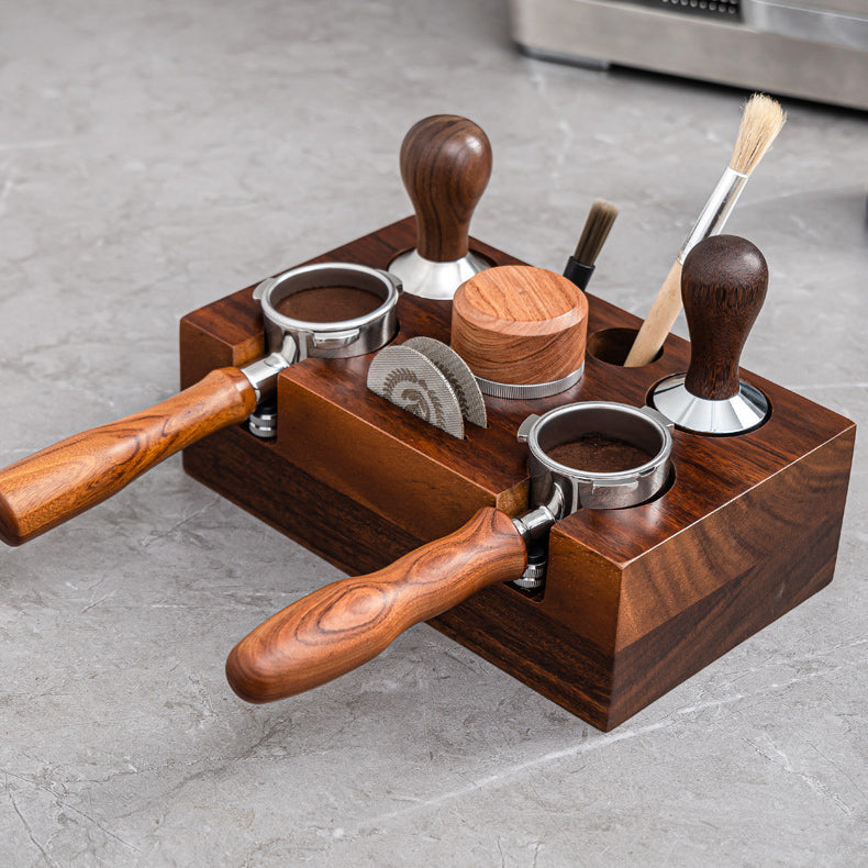 Walnut Coffee Tamper Station for Barista