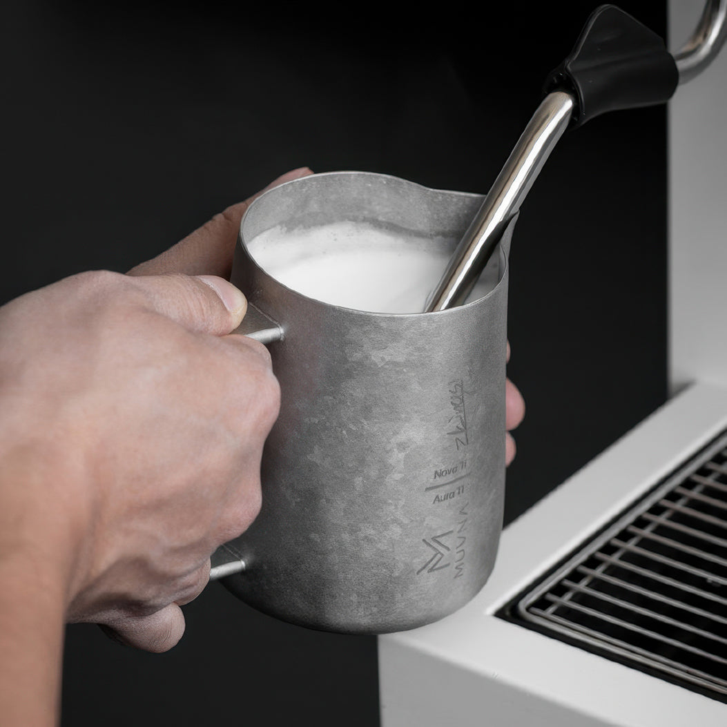 Aurora Crystal Titanium Latte Pitcher