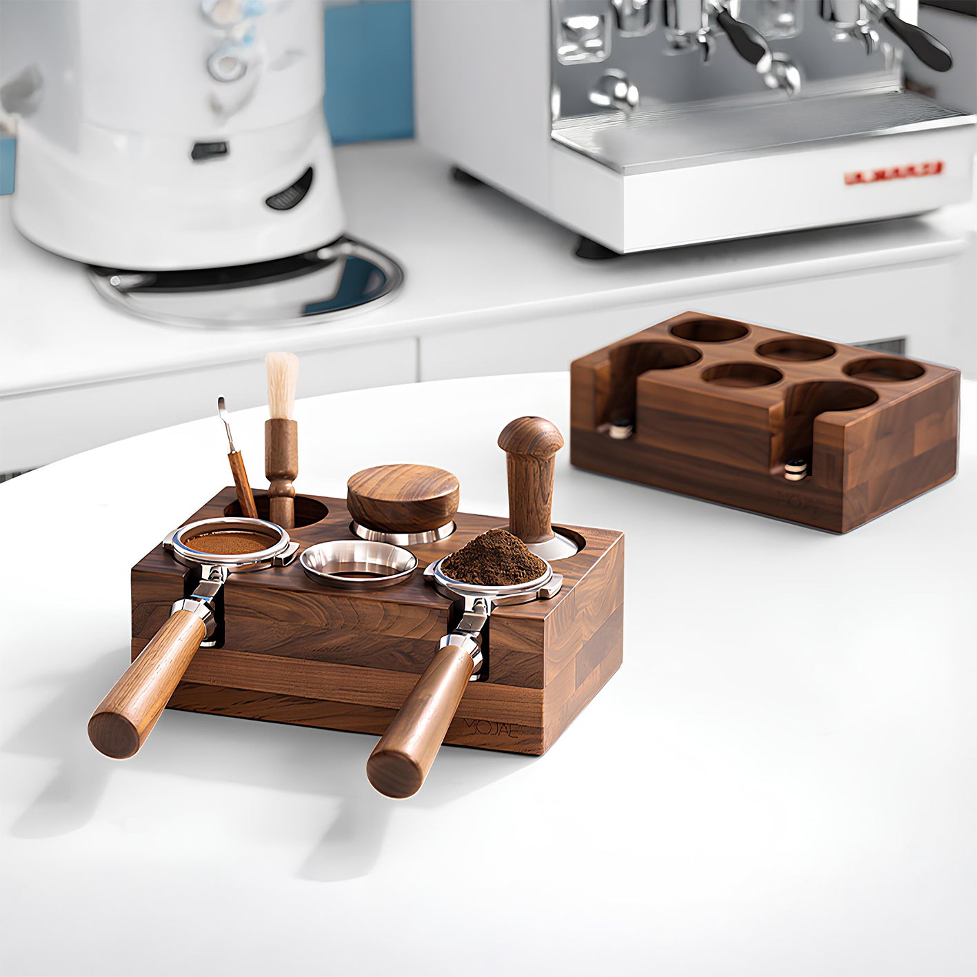 Walnut Organizer Box For Barista - Thumbnail 4