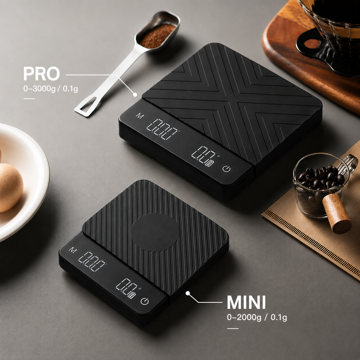 FlowSync Coffee Scale - 0.1g Precision,  Built-In Timer