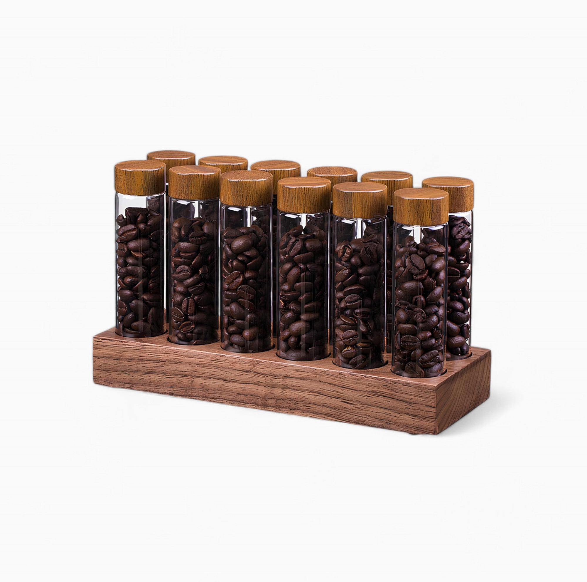 Coffee Beans Storage Container Tube Glass Display Rack - Lastaforest
