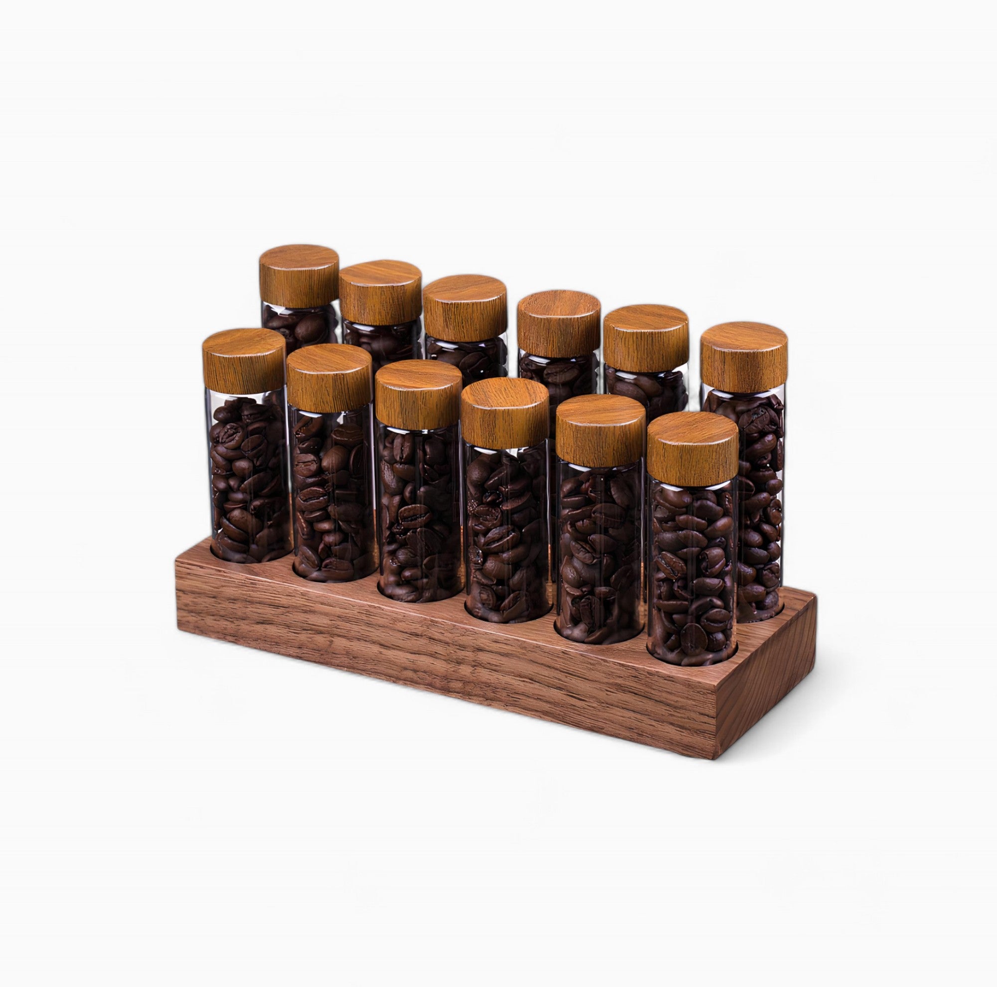 Coffee Beans Storage Container Tube Glass Display Rack - Lastaforest
