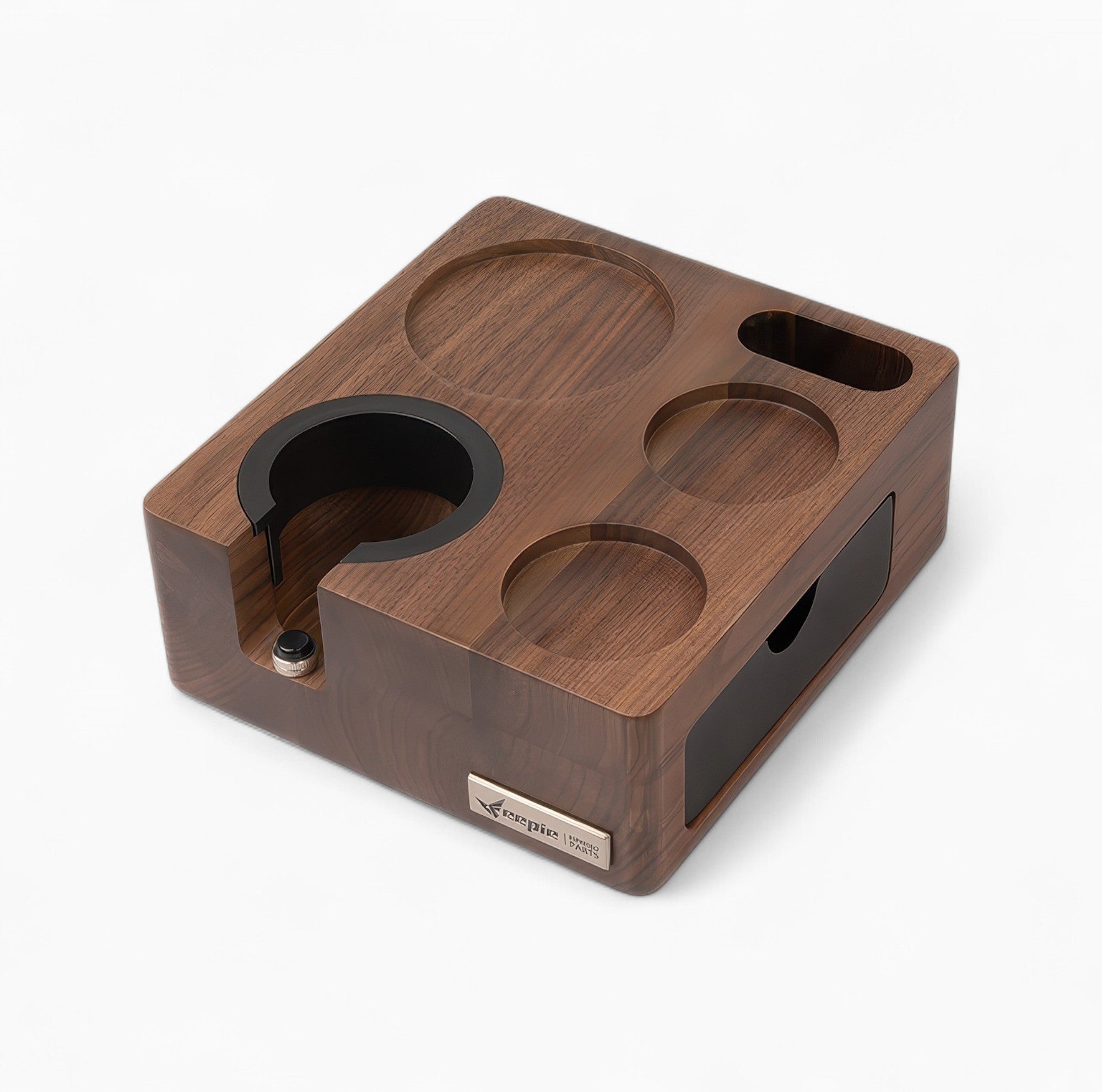Walnut Wood Coffee Tamping Station