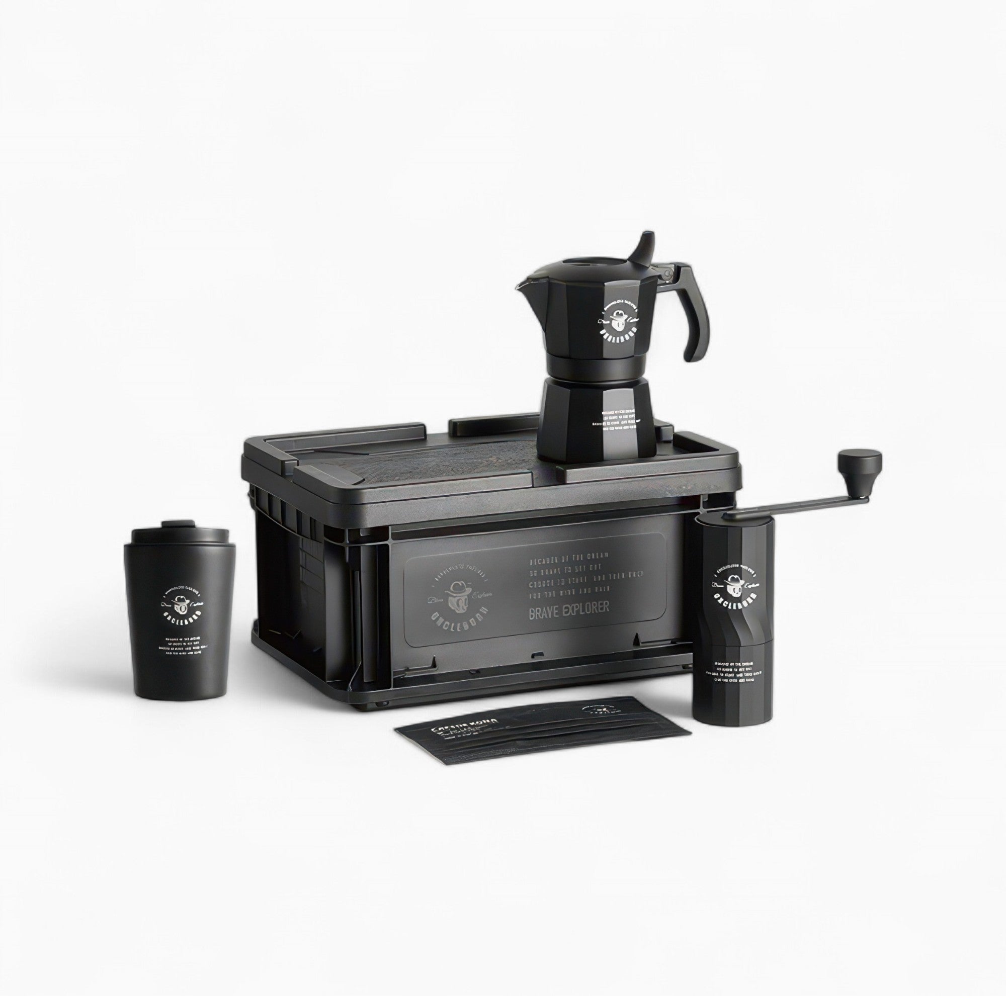 Travel Coffee Case with Moka Pot & Manual Grinder