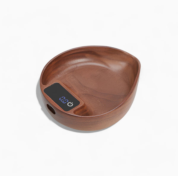 Electronic Walnut Coffee Scale With Leaf Shade