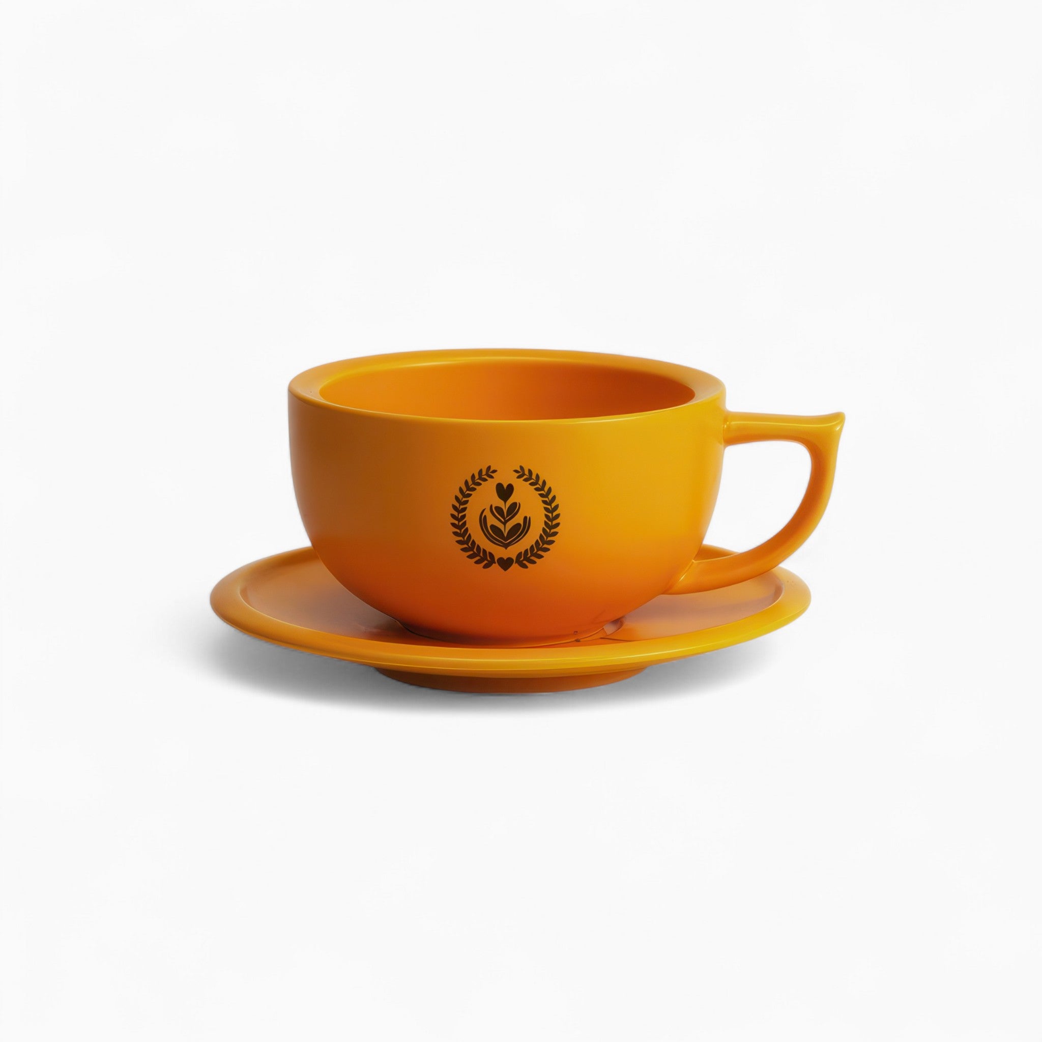 Embossed Ceramic Latte Cup 280ml - Thumbnail 3