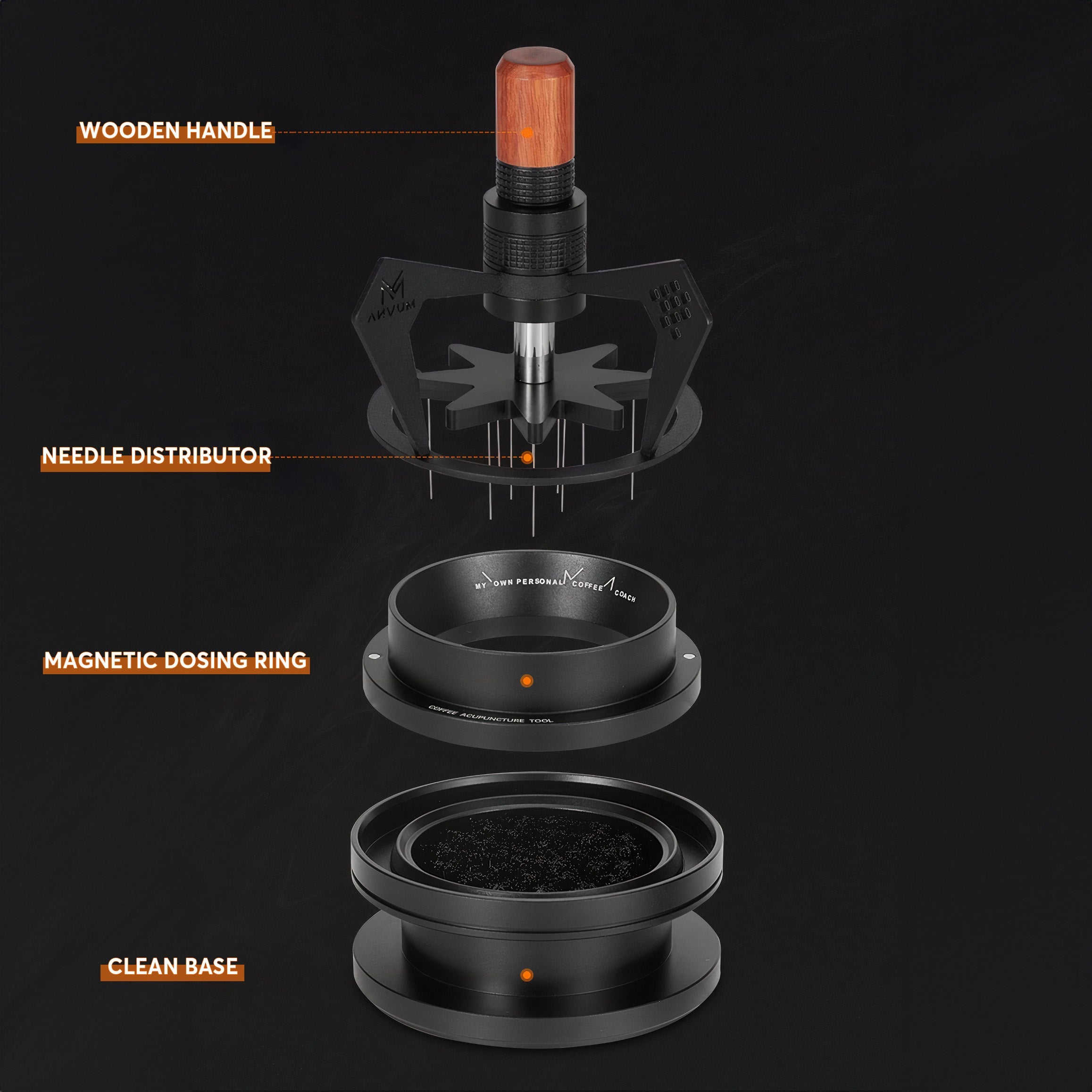Geared Spinning WDT Tool - Espresso Distribution - MUVNA - Lastaforest