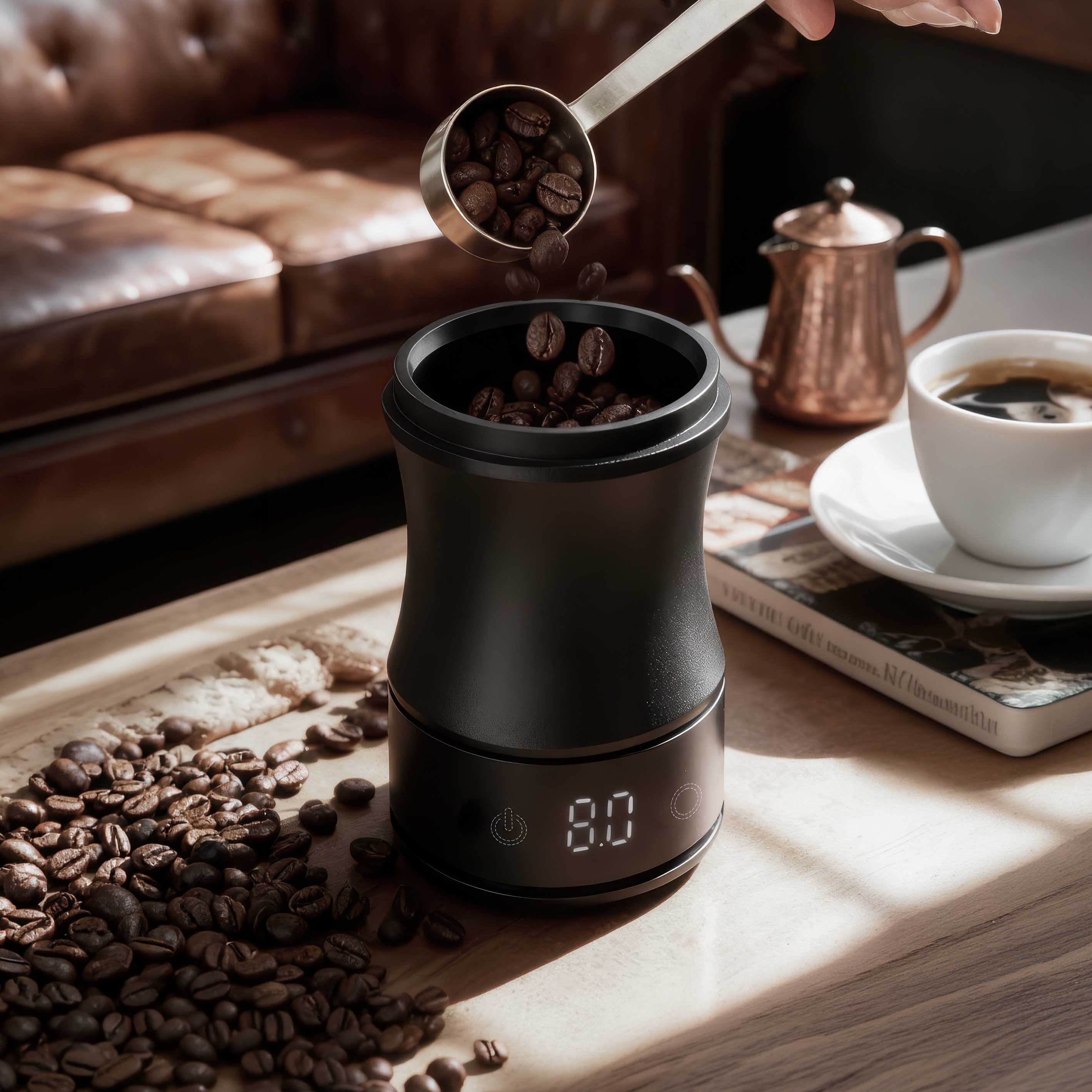 Coffee Dosing Cup with Built-In Scale