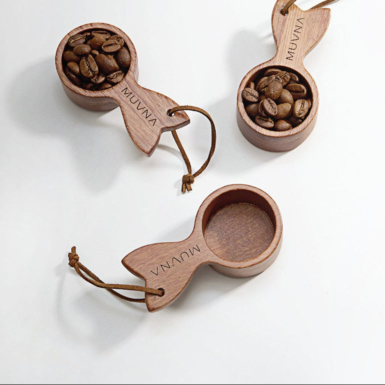 MUVNA Coffee Spoon Walnut Coffee Bean Measuring Spoon 10g Coffee Powder Measuring Small Spoon Called Bean Wood Spoon