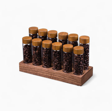 Coffee Beans Storage Container Tube Glass Display Rack